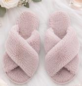 Fluffy Pink Slippers - UK 3 to 6 image
