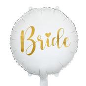 Foil Balloon, White &amp; Gold, Bride image