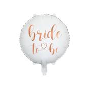 Foil Balloon, White &amp; Rose Gold, Bride to be image