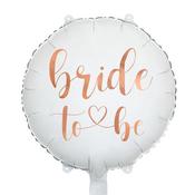 Foil Balloon, White &amp; Rose Gold, Bride to be image