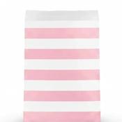 Hot Pink Striped Treat Bags - 15 Pack