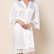 Imperfect Satin White Robes Adult &amp; Kids - Clearance - Kids Aged 9-12 Years