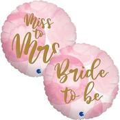 Miss to Mrs Round Foil Balloon - 18 inch image