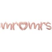 Mr and Mrs - 59" rosegold foil balloon image