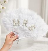 MRS Pearl Feather Fan for Bride to Be image