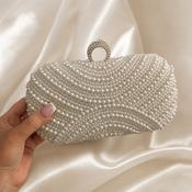 Pearl Bridal Clutch Bag with Gold Details image