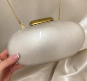 Pearl Oval Clutch Bag - Ivory