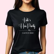 Personalised Black T-shirt - Heart Design - XL (UK 14-16)