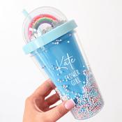 Personalised Cold Cup - Light Blue Rainbow Shaker