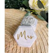Personalised Double Ring Box - White &amp; Champagne