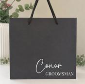 Personalised Gift Bag with Rope Handle - Black image