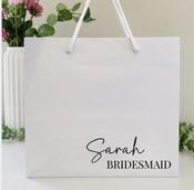 Personalised Gift Bag with Rope Handle - White image