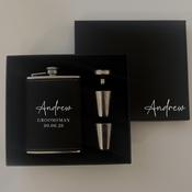 Personalised Luxe Hip Flask Gift Set image