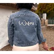 Personalised Pearl Denim Jacket - UK 10 image