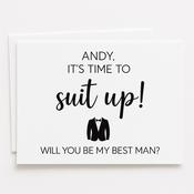 Personalised 'Suit Up' Post Card