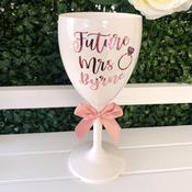 Personalised White Gin Glass - Bride to Be