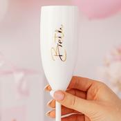 Personalised White Plastic Champagne Flute - Luxe Range