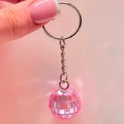Pink Disco Ball Keychain