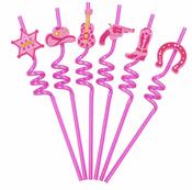 Pink Re-usable Rodeo Straws - 6 pack