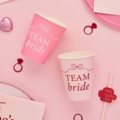 Pink 'Team Bride' Paper Cups - Pack of 8