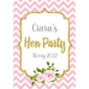 Pink Zig Zag Personalised Sticker