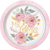 Plates - Floral Mr &amp; Mrs (8 pack)