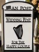 RENTAL Wedding Card Post Box - Happy Couple - Black &amp; White