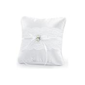 Ring Bearer Pillow, White 16cm x 16cm image
