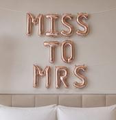 Rosegold Miss To Mrs Foil Balloon Bunting - 16inch image