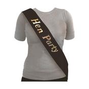 Sash Hen Party Black W/Silver Writing image