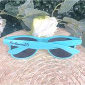 Sunglasses - Mint Green 'Bridesmaid' with black writing. image