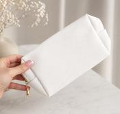 White Leather Small Makeup Pouch