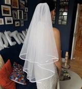 White Veil with Satin Trim image