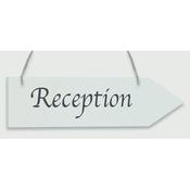 Wooden Whitewash Reception Arrow Sign