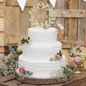 Wooden "Love" Wedding Cake Topper image