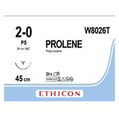 Prolene, Non Absorb, 2-0, 45cm (18 Inch), 3/8 circle, 26mm Needle, Reverse Cutting Prime (Pkof24)
