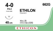 Ethilon, Non Absorb, 4-0, 45cm, 3/8 Circle, Needle FS-2, 19mm Rev Cut, Blk  ( Pk of 12) image