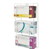 Universal Triple Glove Dispenser Rack - Wall Mounted