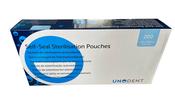 Sterilisation Pouches (200) 135x 285mm. Self Seal Autoclave Pouches - Unodent