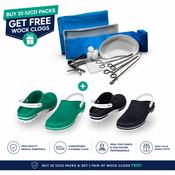 IUCD Packs Bundle Offer – Buy 10, Get Free Wock Clogs - 10 × IUCD Packs with Sounds (SKU: HIB-2003SINGLE) / Wock Clog 03 White/Navy with Strap / 35/36