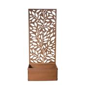 Planter with Screen 1.1m Leaves Design Patina