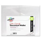 Premto A4 Extra Capacity Button Document Wallet