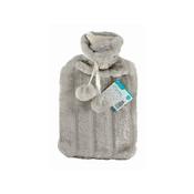 Hot Water Bottle C/W Faux Fur Cover Light Grey