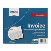 Concept 100pg 4''X5'' Carbonless Invoice Duplicate Book image