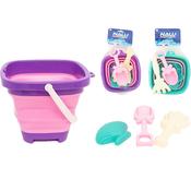 4 Piece Castle &amp; Round Folding Bucket Set
