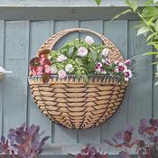 16" Savanna Faux Rattan Wall Basket
