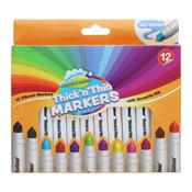 World of Colour Pack 12 Washable Thick n Thin Markers image