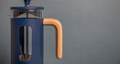 La Cafetiere Pisa 3 Cup Navy Wooden Handle