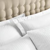 Catherine Lansfield 300 Thread Count Satin Stripe White Standard Pillowcase Pair image