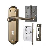Belair Bronze Plated Handle and Lock and Hinges image